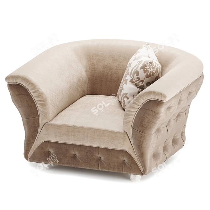 Golden Comfort Armchair: Scarlett Gold 3D model image 8