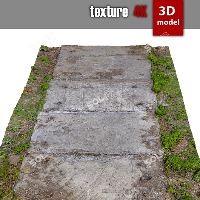 Title: High-Detail Concrete Road 3D model image 3