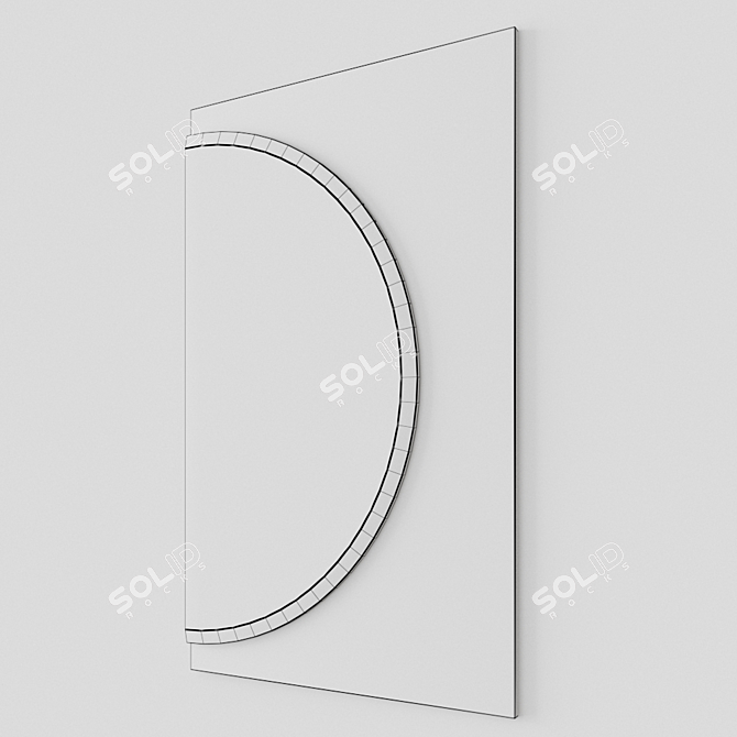 Modern Mondrian Rectangular Mirror 3D model image 3