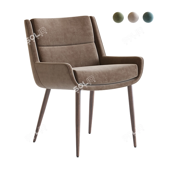 Naughtone Hush Chair: Sleek and Comfy 3D model image 1