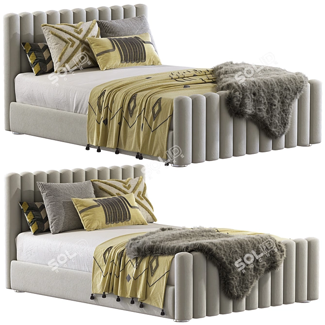 Angela Bed 2: Stylish Teen Bed 3D model image 1