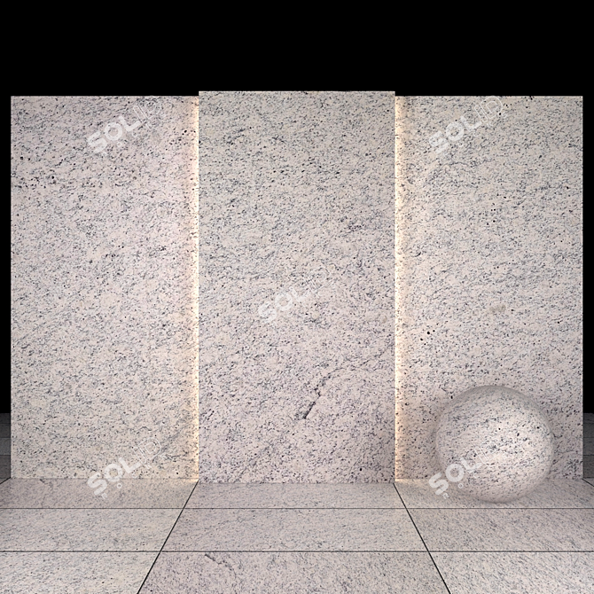 Dallas White Granite: Elegant Slabs & Tiles 3D model image 1