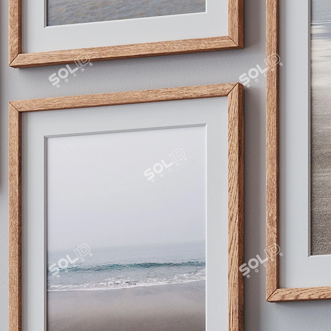 Versatile Photo Frames Set: 4 Colors, Glass, High Quality, UV Unwrapped 3D model image 2