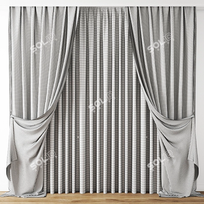 Elegant Curtain Model | 3D Max & Obj 3D model image 3