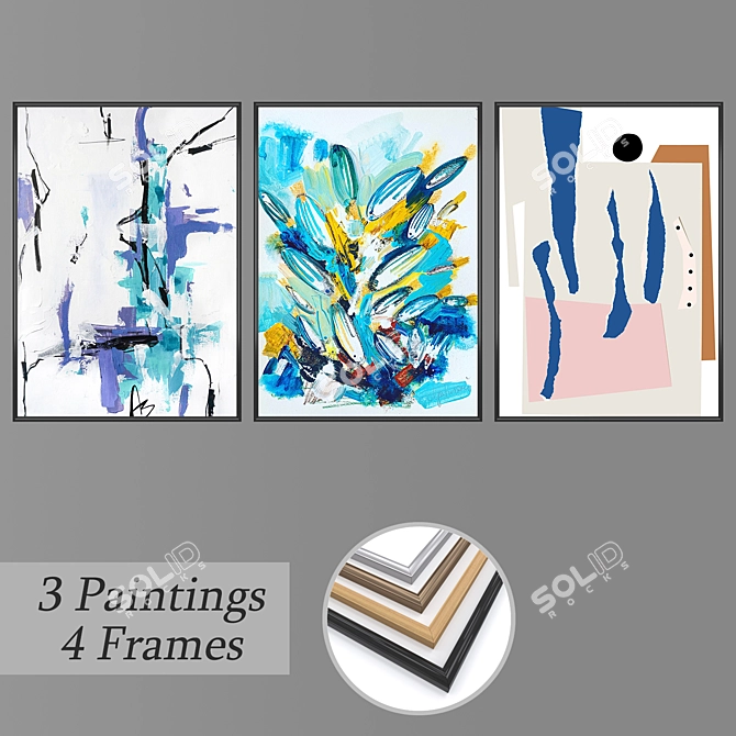 Multiframe Wall Art Set 3D model image 1