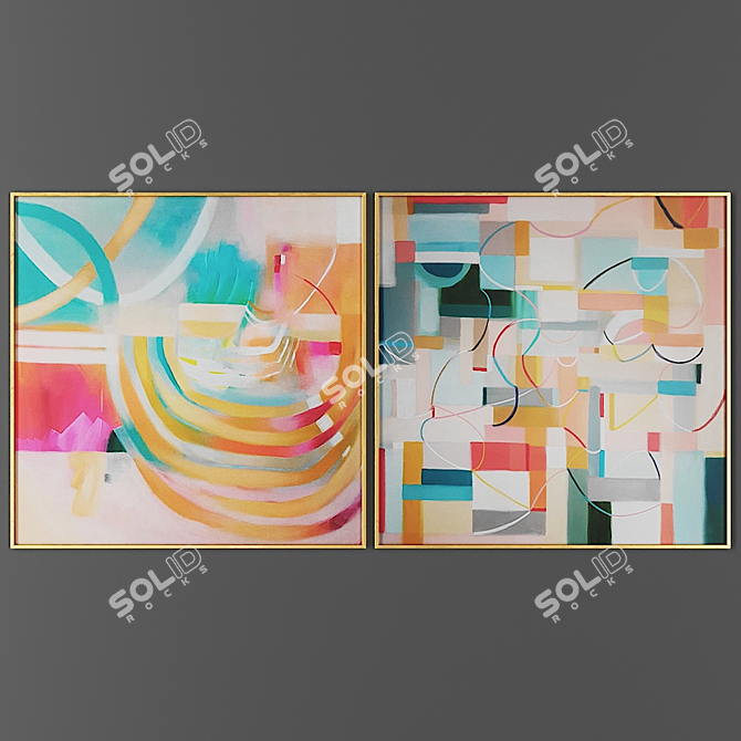 Elegant Dual Frame Set 3D model image 1