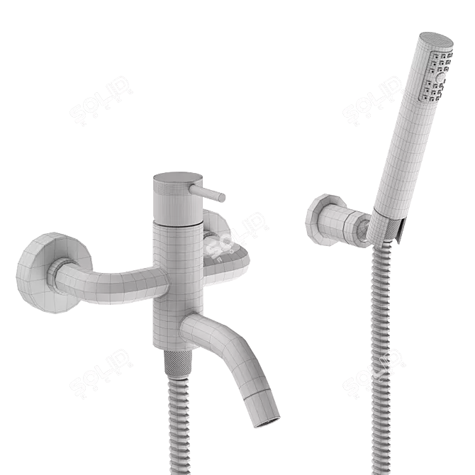 Cisal Xion Inox Single Lever Bath Mixer with Shower Set 3D model image 3