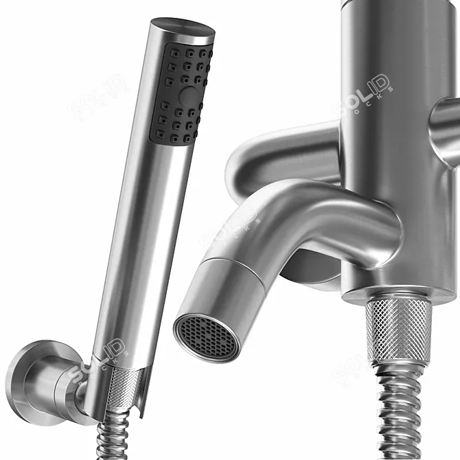 Cisal Xion Inox Single Lever Bath Mixer with Shower Set 3D model image 5