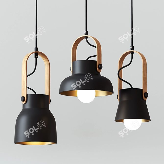 Elegant Minimalist Pendant Light 3D model image 3