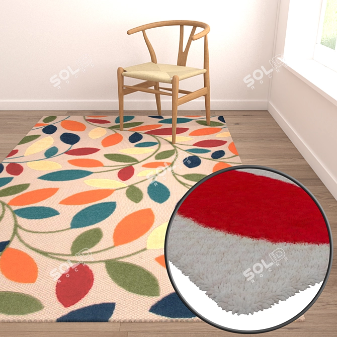 Luxury Carpet Set: High-Quality 3D Textured Carpets 3D model image 5
