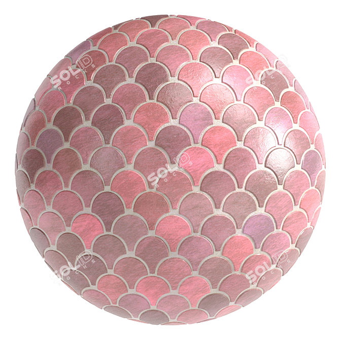 Fish Scale Tiles with PBR Materials 3D model image 4