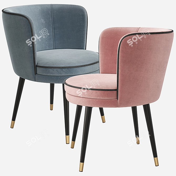 Eichholtz Grenada Velvet Dining Chair 3D model image 2