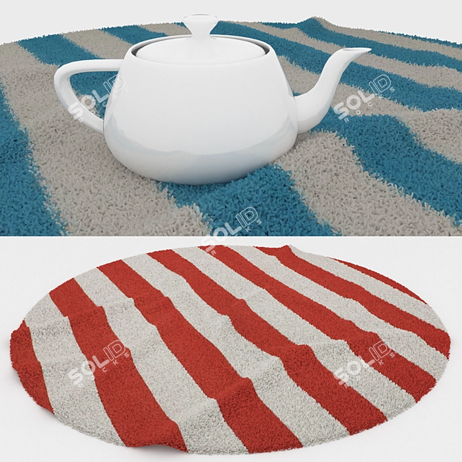 Round Carpets Set - Versatile and Realistic 3D Rug Collection 3D model image 3