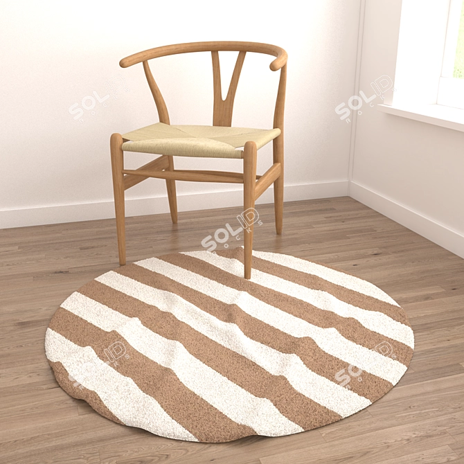 Round Carpets Set - Versatile and Realistic 3D Rug Collection 3D model image 4