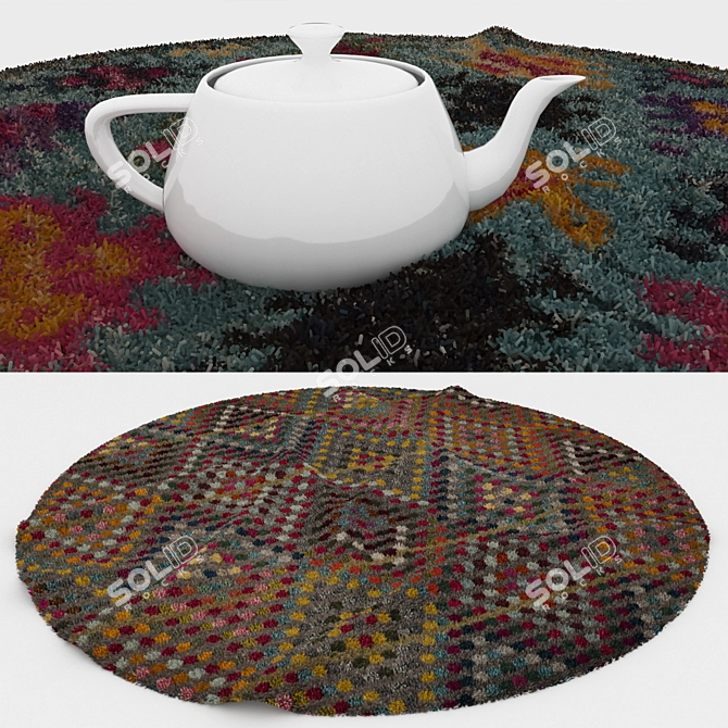 Round Rugs Set 241: Versatile and Stylish 3D model image 3