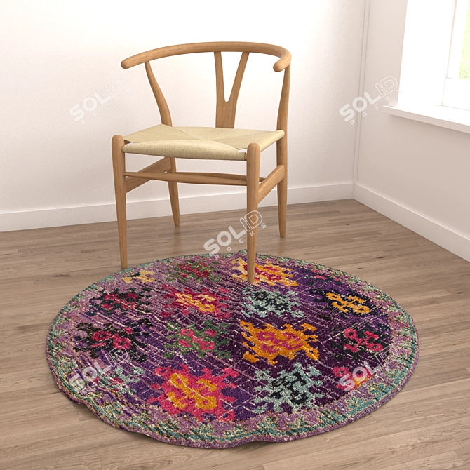 Round Rugs Set 241: Versatile and Stylish 3D model image 4