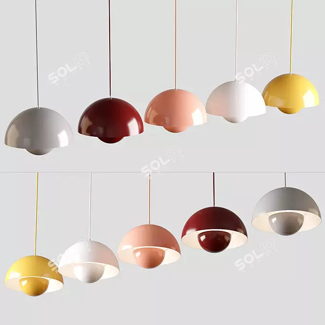 Scandinavian Minimalist Pendant Light 3D model image 1