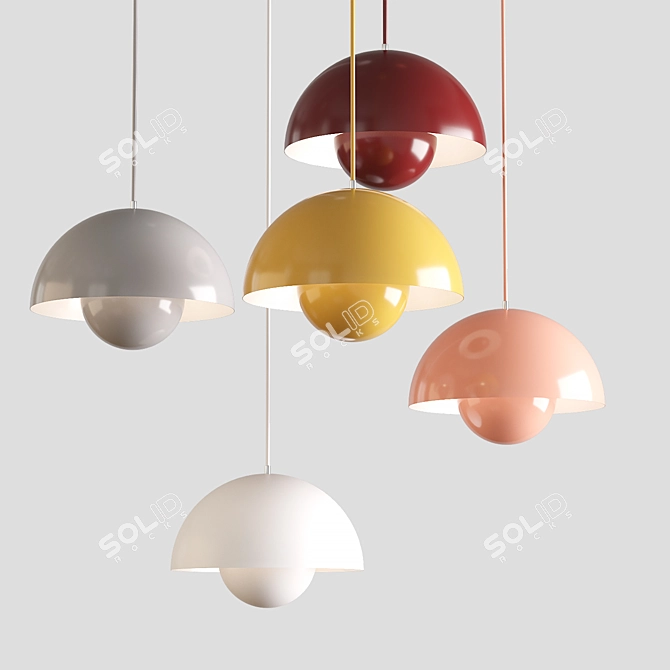 Scandinavian Minimalist Pendant Light 3D model image 2