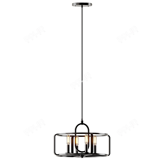 Elegant Santina Pendant Semi-Flushmount 3D model image 3