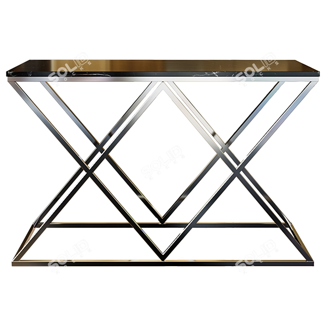 Modern Black Artificial Marble Console 3D model image 1