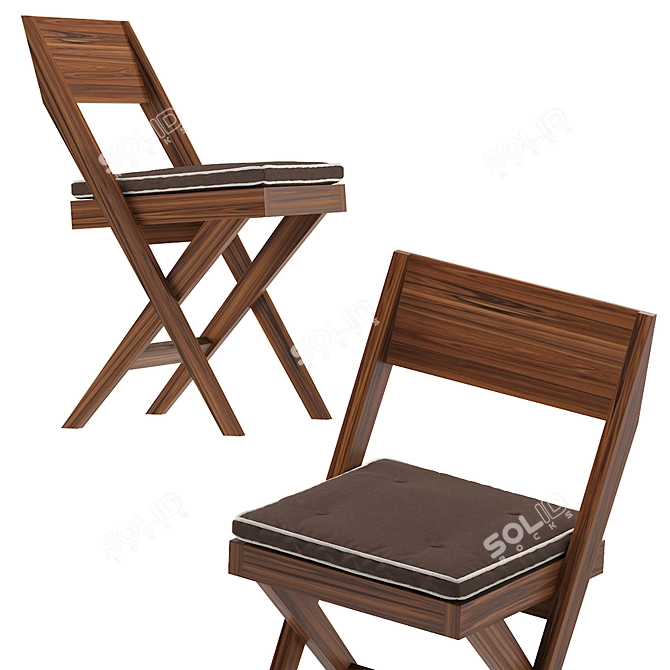 Vintage Library Chairs by Pierre Jeanneret 3D model image 4