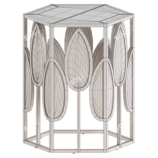 Eichholtz Florian: Black Glass Table with Gold Base 3D model image 2