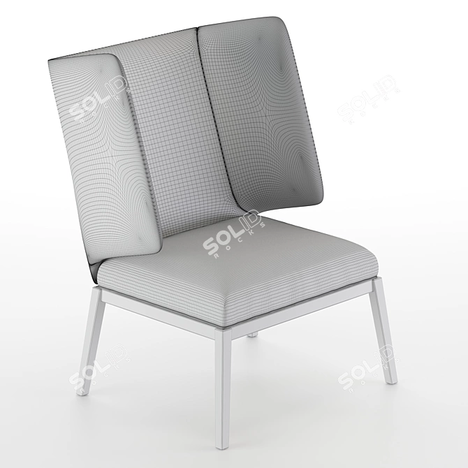 Elegant High-Back Armchair: File 3dsmax 2014 3D model image 5