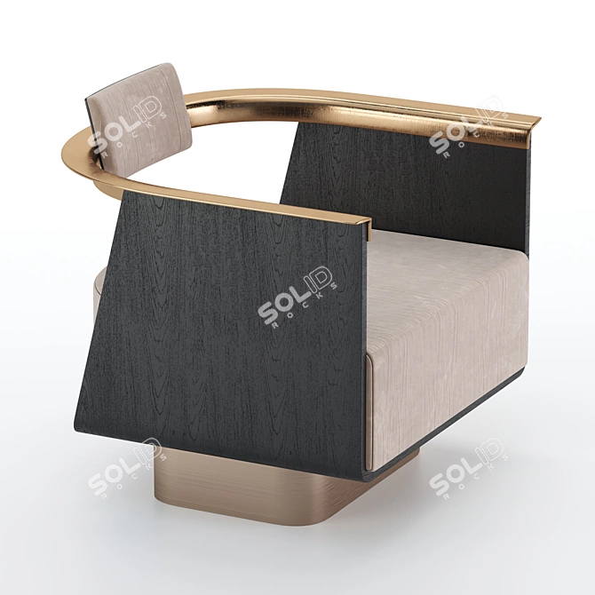 Elegant Boston Armchair: Stylish, Comfortable 3D model image 2
