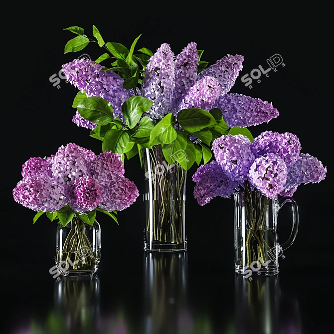 Elegant Floral Decor Set 3D model image 1