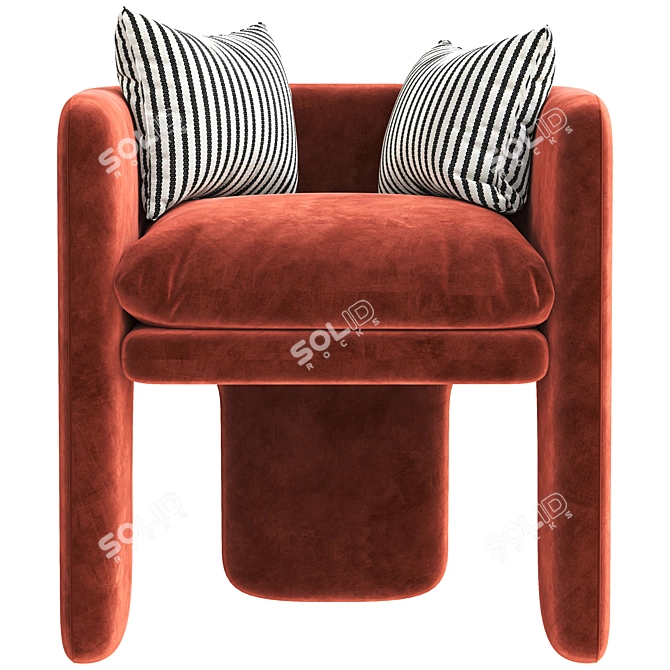 Modern Milo Baughman Armchair 3D model image 4