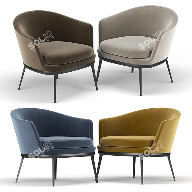 Luxury CARATOS Armchair: Maxalto's Finest 3D model image 2