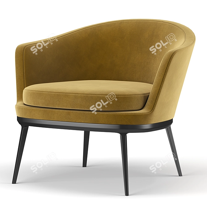 Luxury CARATOS Armchair: Maxalto's Finest 3D model image 4