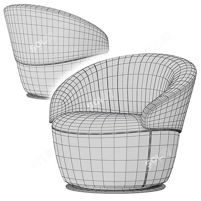 Modern Swivel Armchair: CONSONANCE 3D model image 5