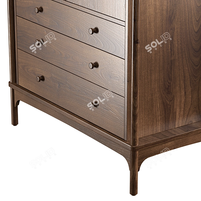 Elegant Walnut Grove Storage Chest 3D model image 4