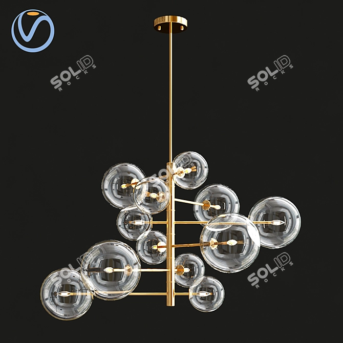 Elegant Silver Chandelier ARGENTO S 3D model image 3