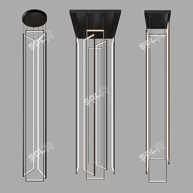 Sleek Metal & Acrylic Designer Lamps 3D model image 1