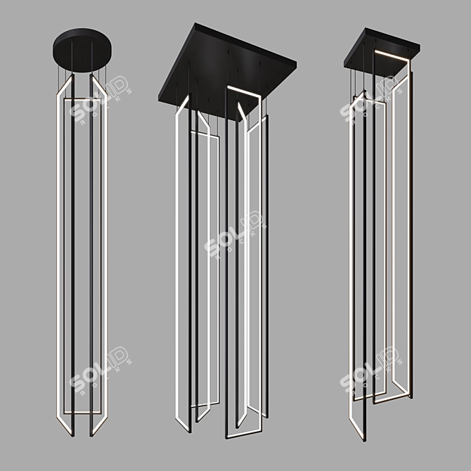 Sleek Metal & Acrylic Designer Lamps 3D model image 3