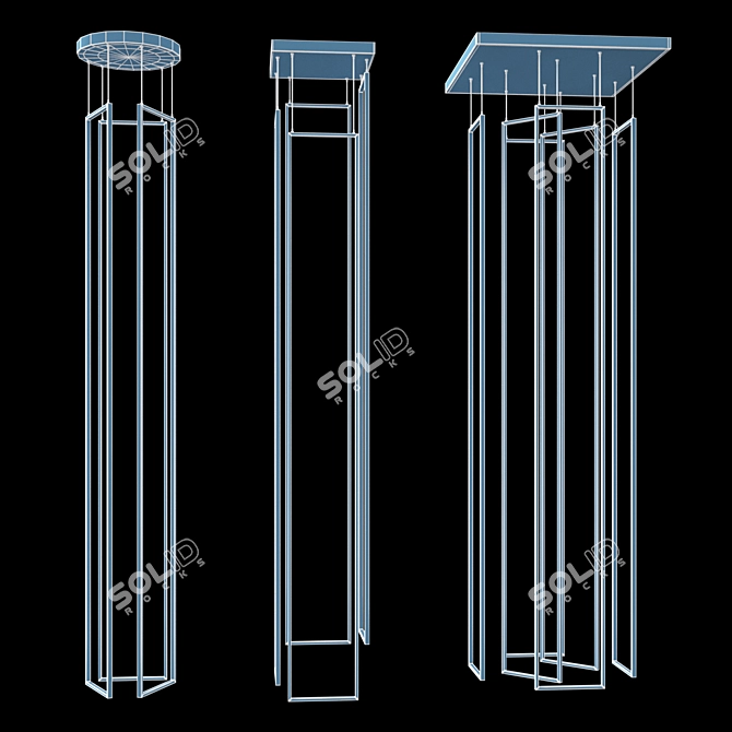 Sleek Metal & Acrylic Designer Lamps 3D model image 4