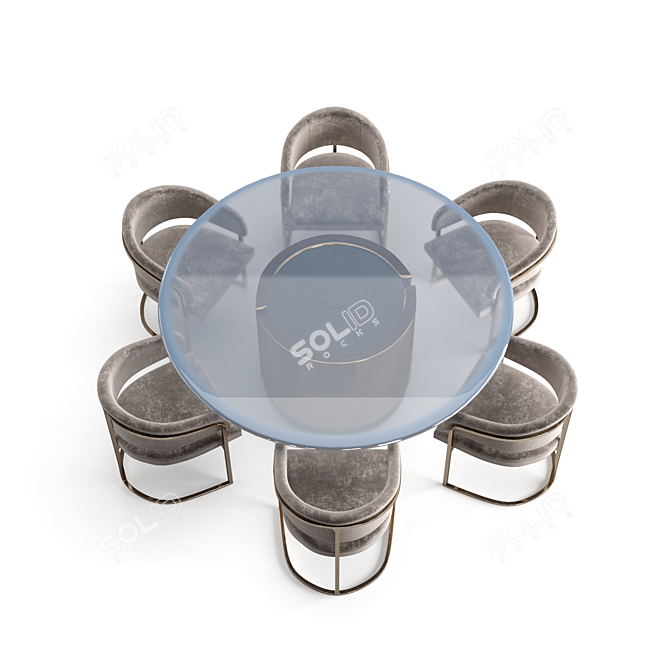 Elegant Visionnaire Dining Set 3D model image 2