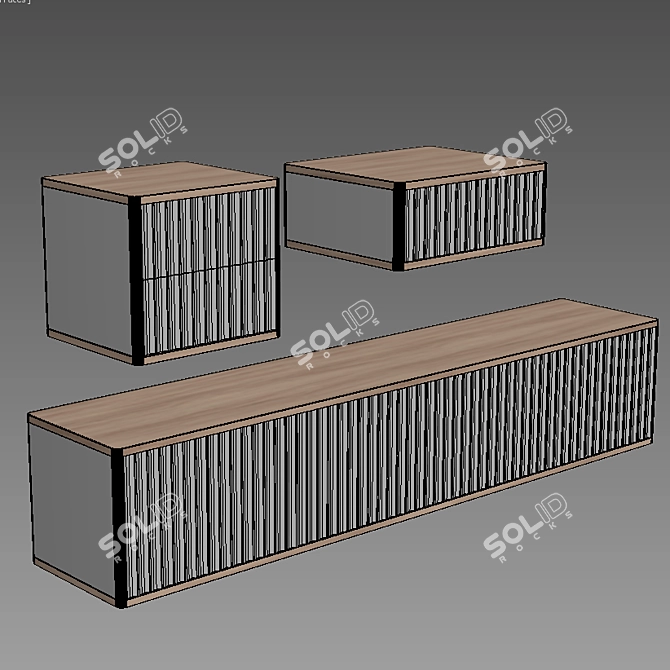 Versatile Wall Pedestal Set 3D model image 2