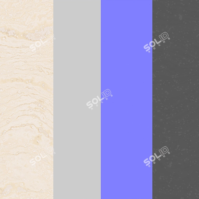 Travertine Beige Stone: Ready-to-Use PBR Texture 3D model image 3