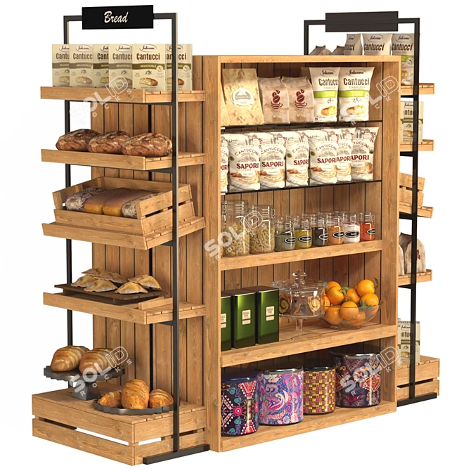 Supermarket Delights: Breakfast, Cereals, Spices, Bread & Sweets 3D model image 1
