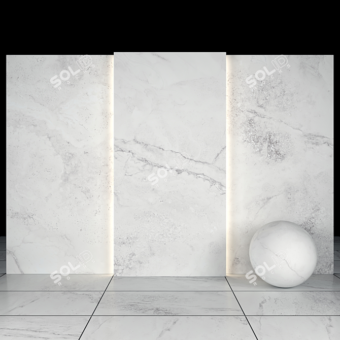 Kolomb Light Marble: Stunning Versatile Tiles 3D model image 2