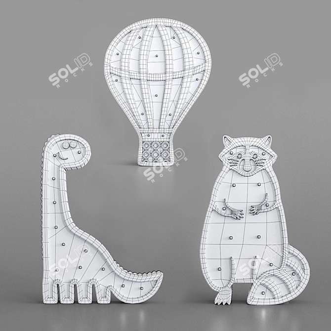 Enchanting Wooden Nightlights 3D model image 2