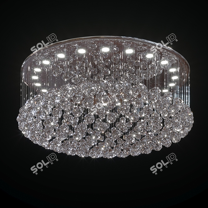 Elegant Ellipse Crystal Chandelier 3D model image 1