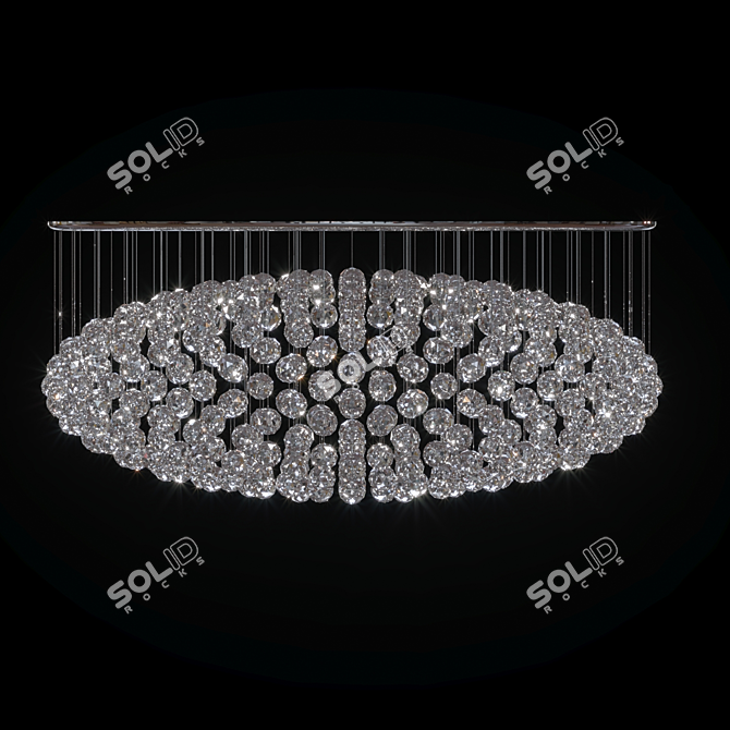Elegant Ellipse Crystal Chandelier 3D model image 2