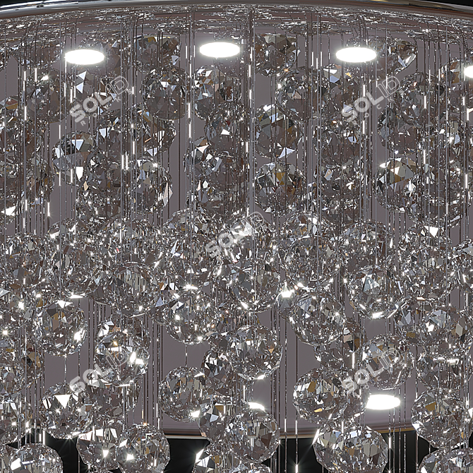Elegant Ellipse Crystal Chandelier 3D model image 3