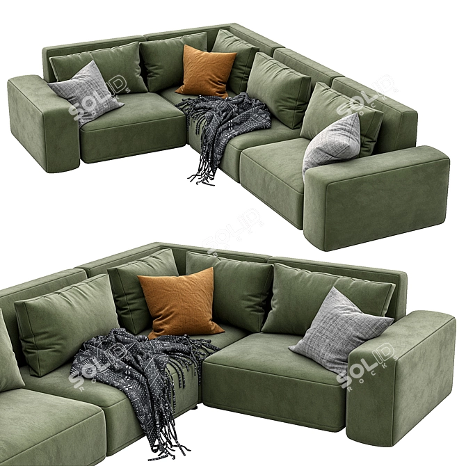 Modern Cross Design Sofa 3D model image 1