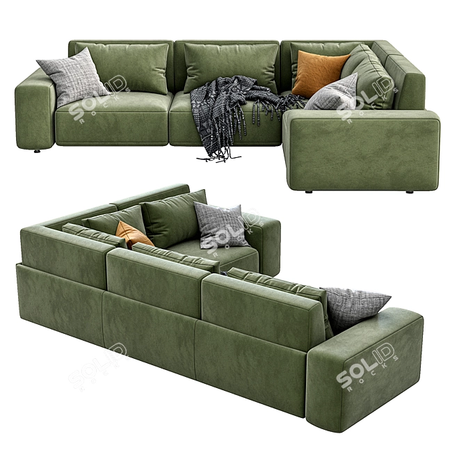 Modern Cross Design Sofa 3D model image 3