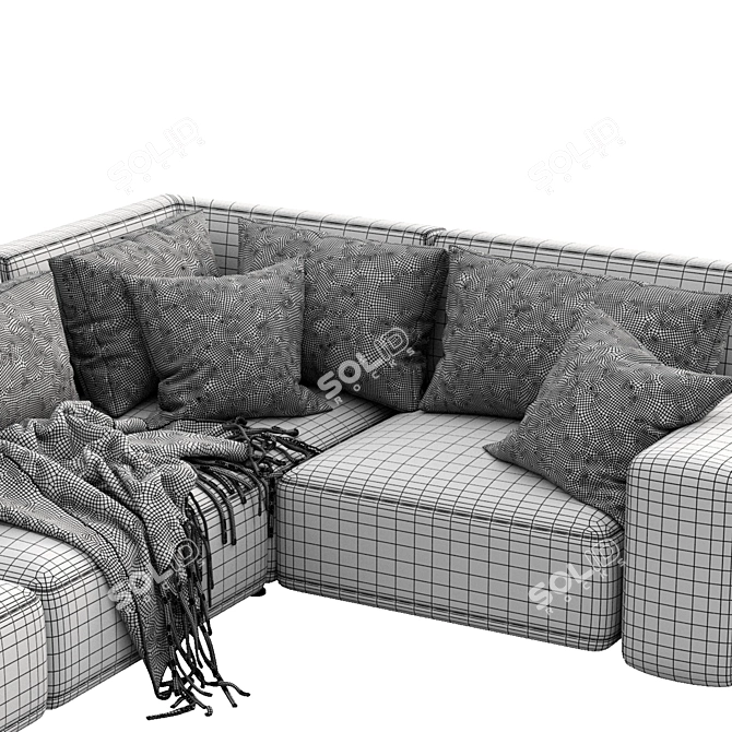 Modern Cross Design Sofa 3D model image 5